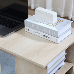 Bureau informatique table multi-fonctions 3 tiroirs 2 étagères dim. 120L x 49l x 72H cm MDF aspect bois