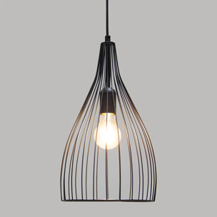Suspension filaire "Rita" métal noir H21cm