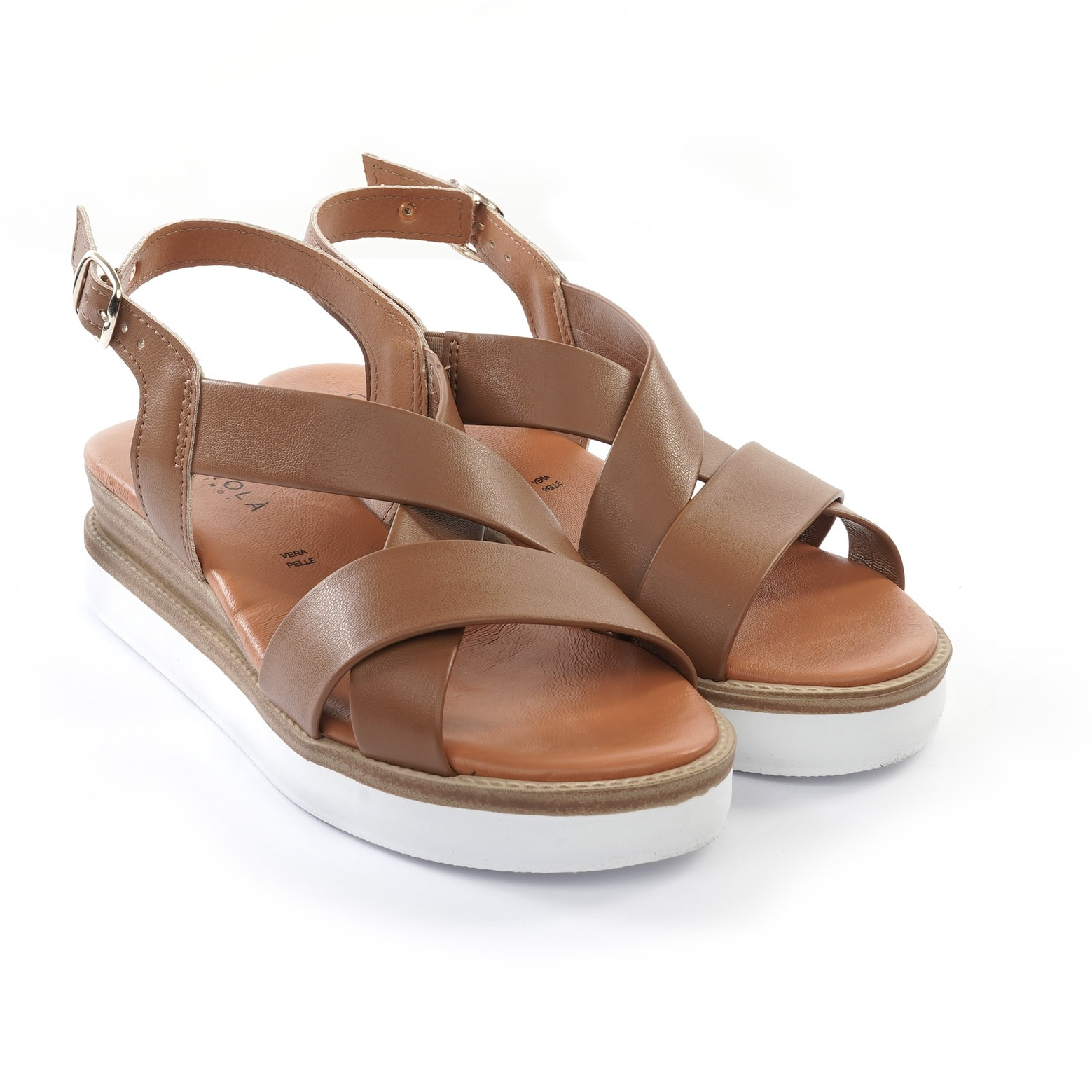 SANDALO ZEPPA INCROCIATO WHISKY