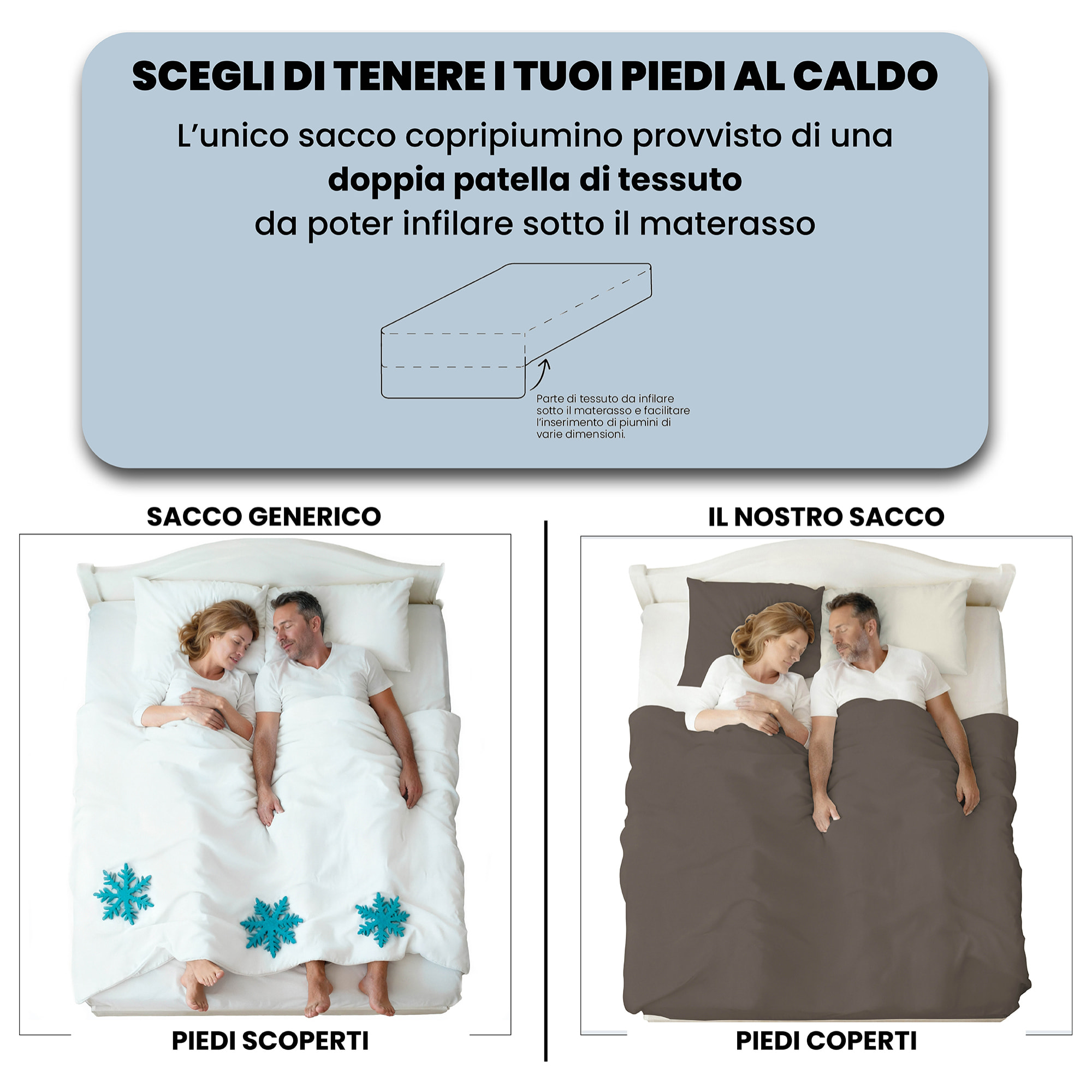 PARURE COPRIPIUMINO NATURAL COLOR PIAZZA E MEZZA - 100% COTONE MADE IN ITALY