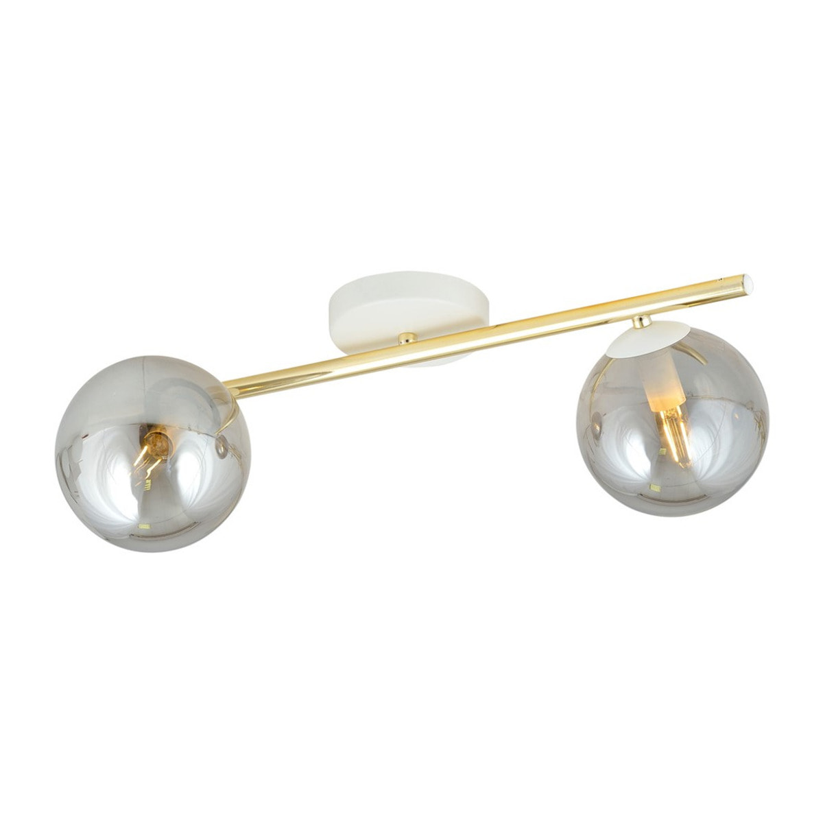 Lampada a sospensione SPLENDI con struttura oro e sfere vetro grafite