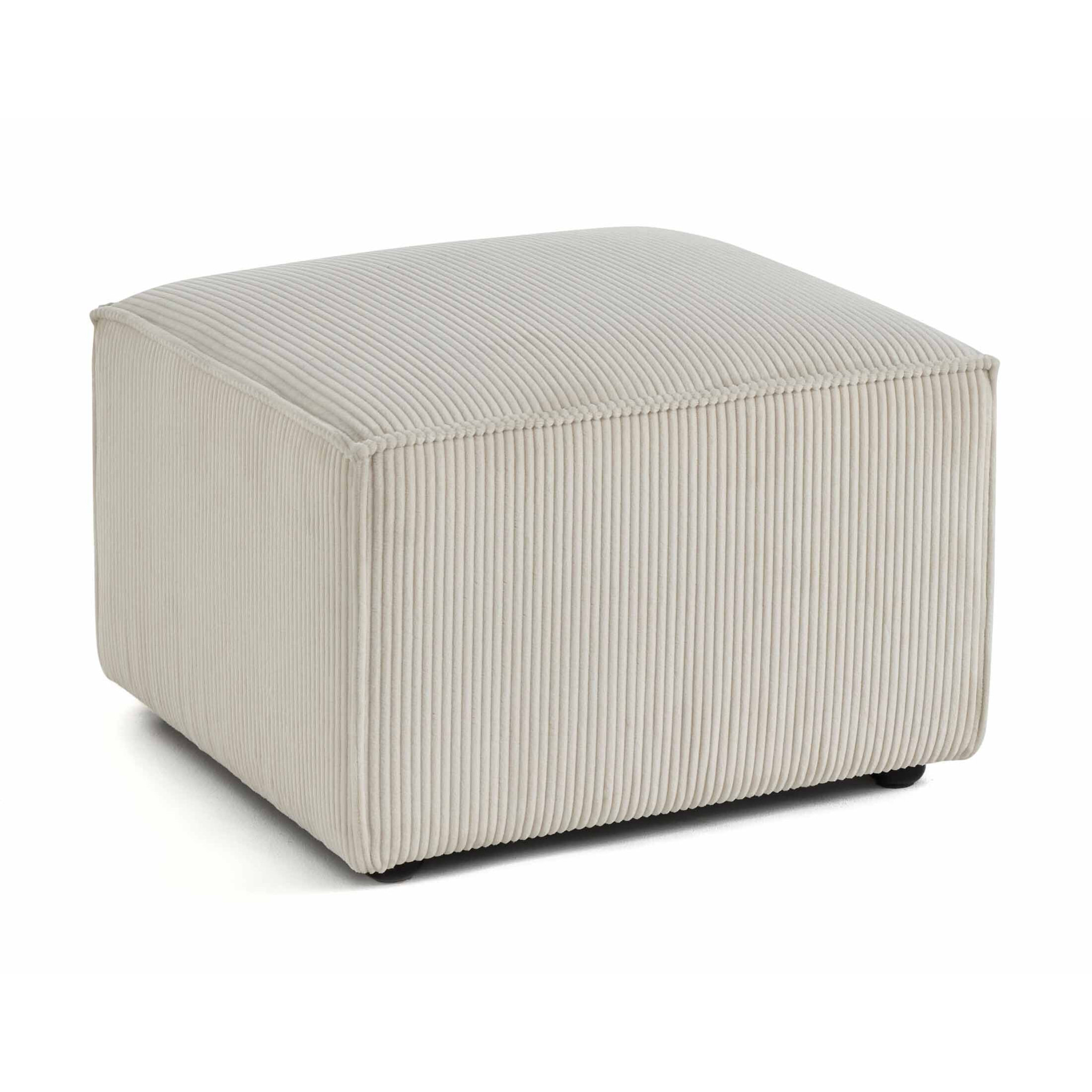 Arty - pouf d'appoint - en velours côtelé - Beige