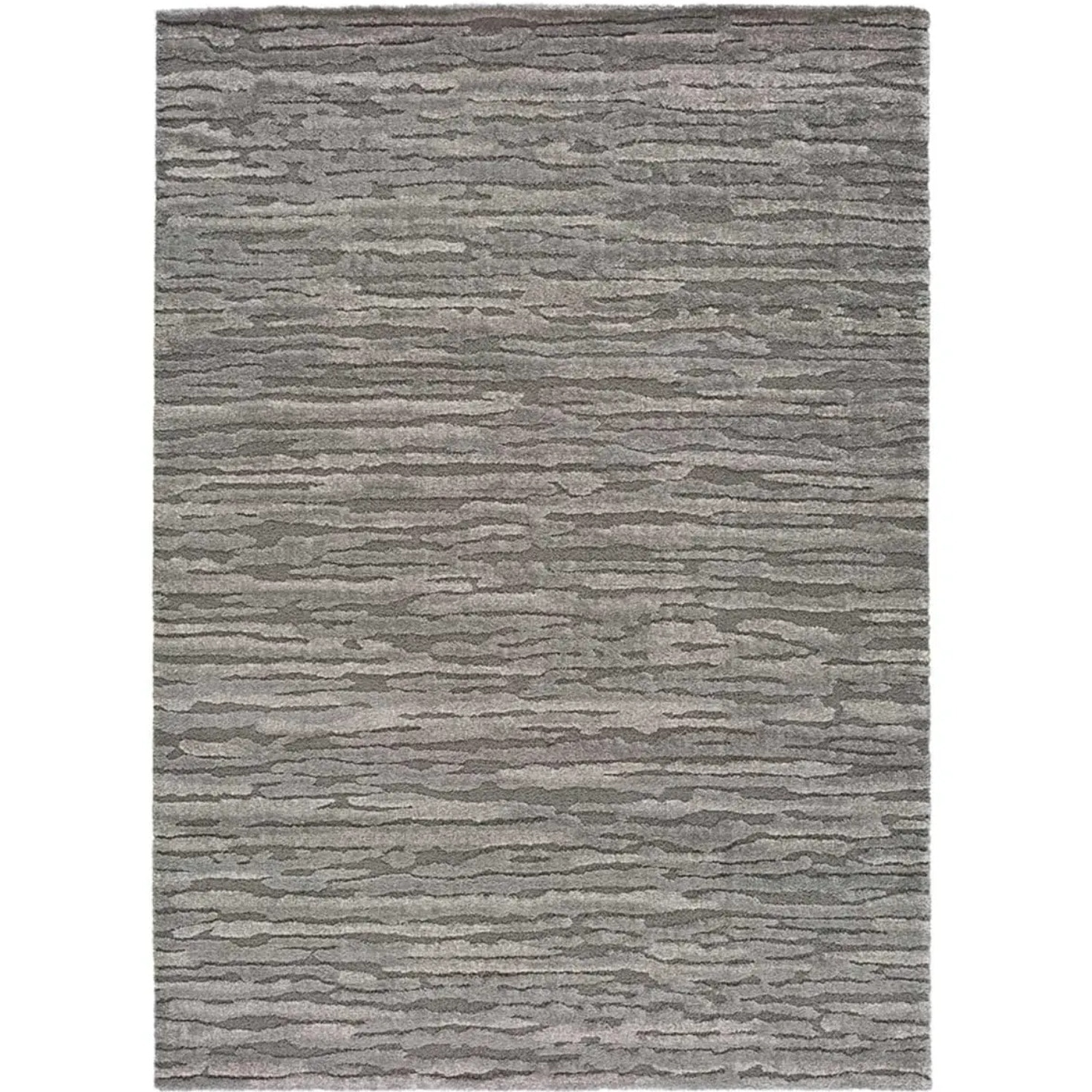 YEN Alfombra abstracta con relieve de pelo corto gris, varias medidas disponibles.