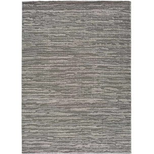 YEN Alfombra abstracta con relieve de pelo corto gris, varias medidas disponibles.