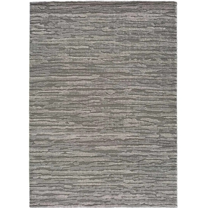 YEN Alfombra abstracta con relieve de pelo corto gris, varias medidas disponibles.