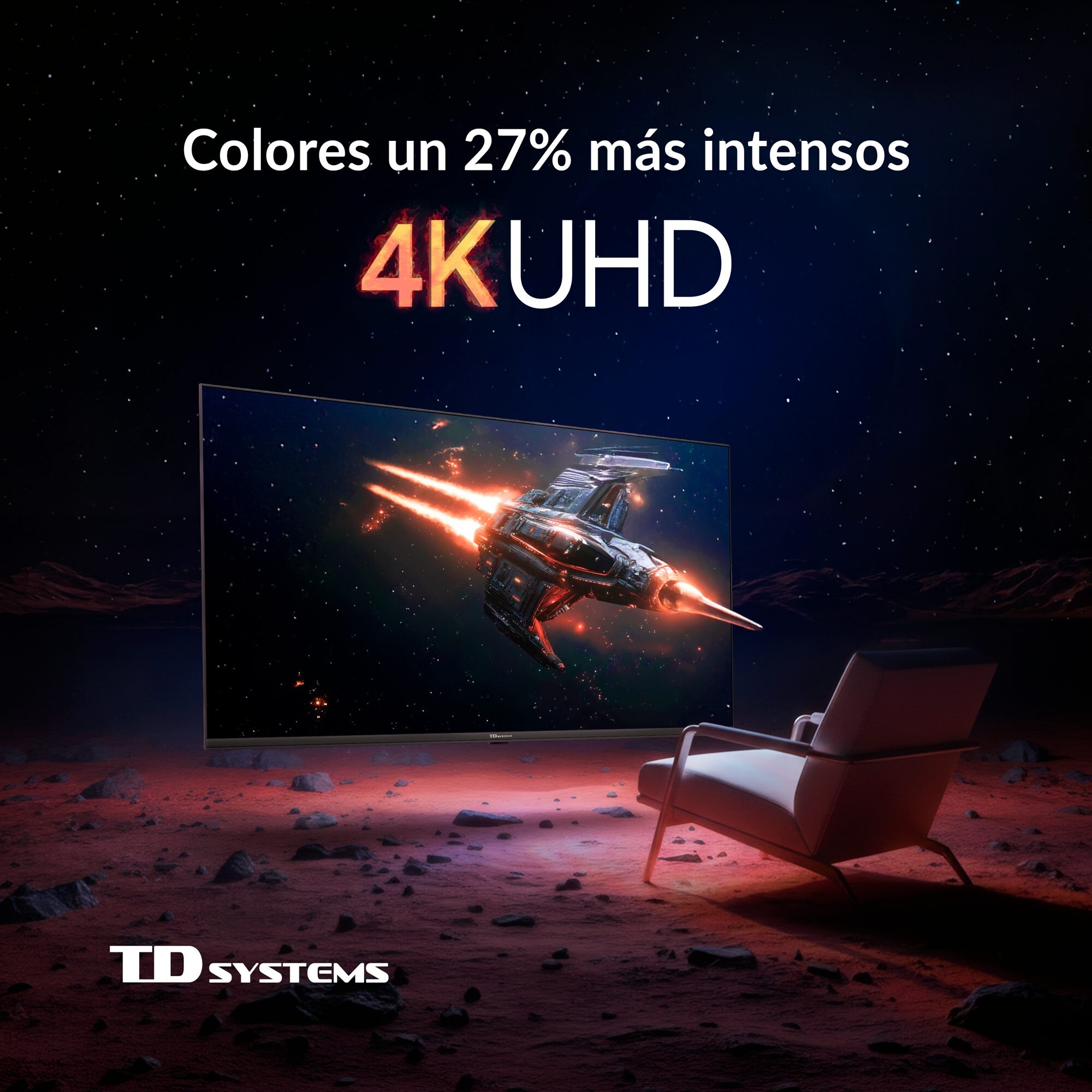 TD Systems - Smart TV 50 pulgadas 4K. Samsung TV Tizen OS 8.0. Sintonizador triple (DVB-T2/C/S2). Televisores con Samsung Smart TV Gaming Hub. Televisión del 2026. Compatible con Prime Video, Netflix, Movistar+, HBO, y más Apps - M50C22TIZEN