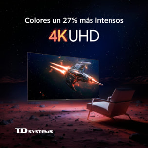 TD Systems - Smart TV 50 pulgadas 4K. Samsung TV Tizen OS 8.0. Sintonizador triple (DVB-T2/C/S2). Televisores con Samsung Smart TV Gaming Hub. Televisión del 2026. Compatible con Prime Video, Netflix, Movistar+, HBO, y más Apps - M50C22TIZEN