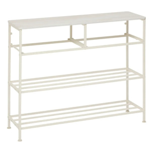 Console 2 tiroirs Tissa avec range-chaussure beige