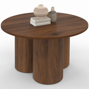 Table basse ronde Olympia effet noyer Ø70cm