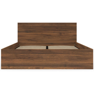 Lit coffre Sicilia 160x200cm effet bois noyer