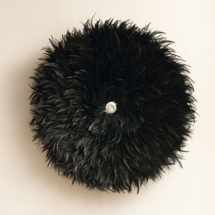 Décoration en plumes de coq et coquillages 60cm KAPAU