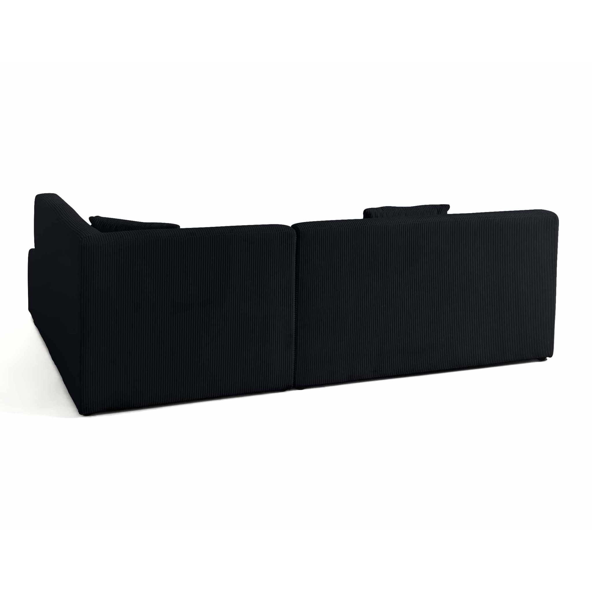 Onyx - canapé modulable d'angle droit - 5 places - en velours côtelé - Noir