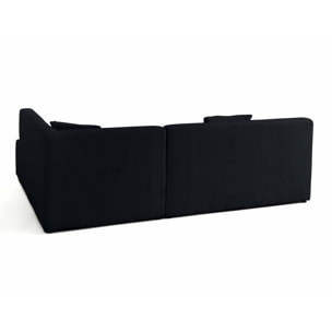 Onyx - canapé modulable d'angle droit - 5 places - en velours côtelé - Noir