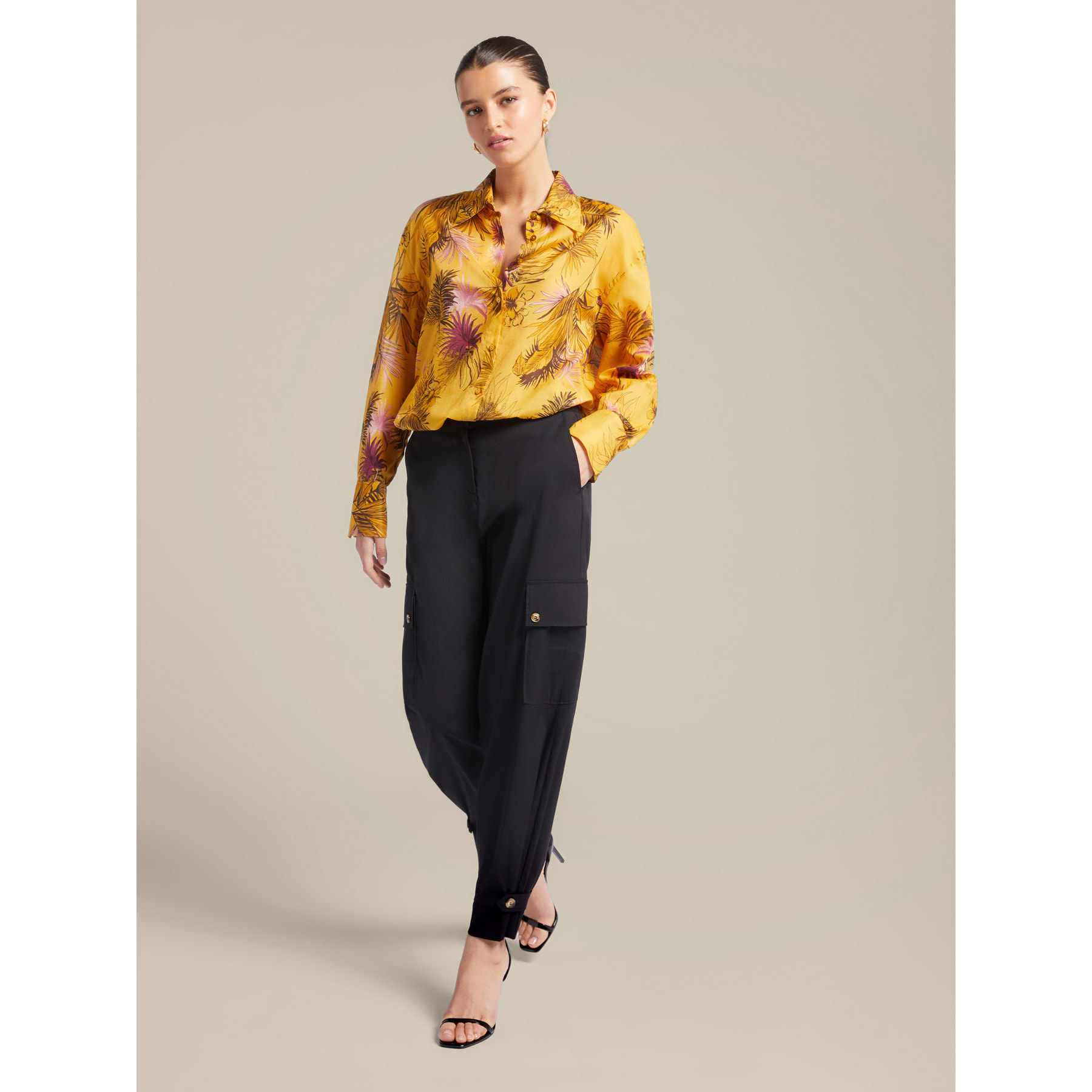 Elena Mirò - Camisa con estampado tropical - Amarillo