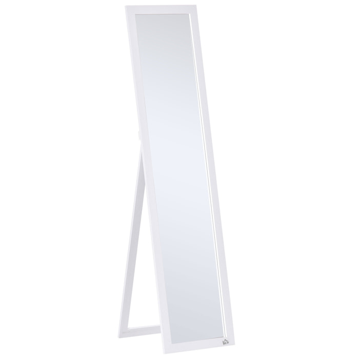 Espejo de Pie Cuerpo Entero Espejo de Pared Rectangular con 2 Formas de Uso Moderno para Pasillo Dormitorio Sala de Estar 37x37x154 cm Blanco