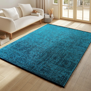 MIRA - Tapis de salon bleu au design abstrait