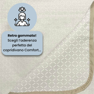 COPRIDIVANO PENISOLA DESTRA COMFORT, Antiscivolo, Cotone+Microfibra+Fibre Varie, Made in Italy - PANNA