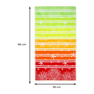 Telo Mare Spugna Jacquard Spiaggia Disegno Lanzarote Degradè
