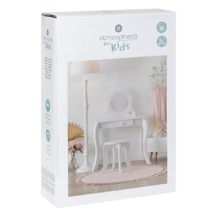 Coiffeuse et tabouret "Demoiselle" enfant blanc L71,5cm