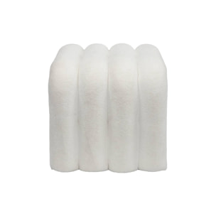 Set de 2 poufs contemporains en tissu blanc