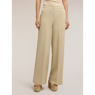 Motivi - Pantaloni palazzo misto lyocell - Beige