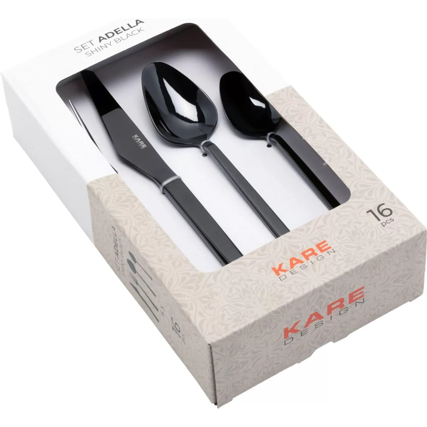 Couverts Adella 16 pièces noirs Kare Design