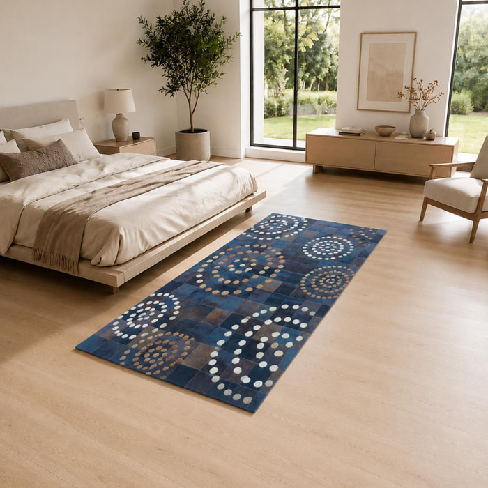 Tapis peau de vache kilim fait main FOKO