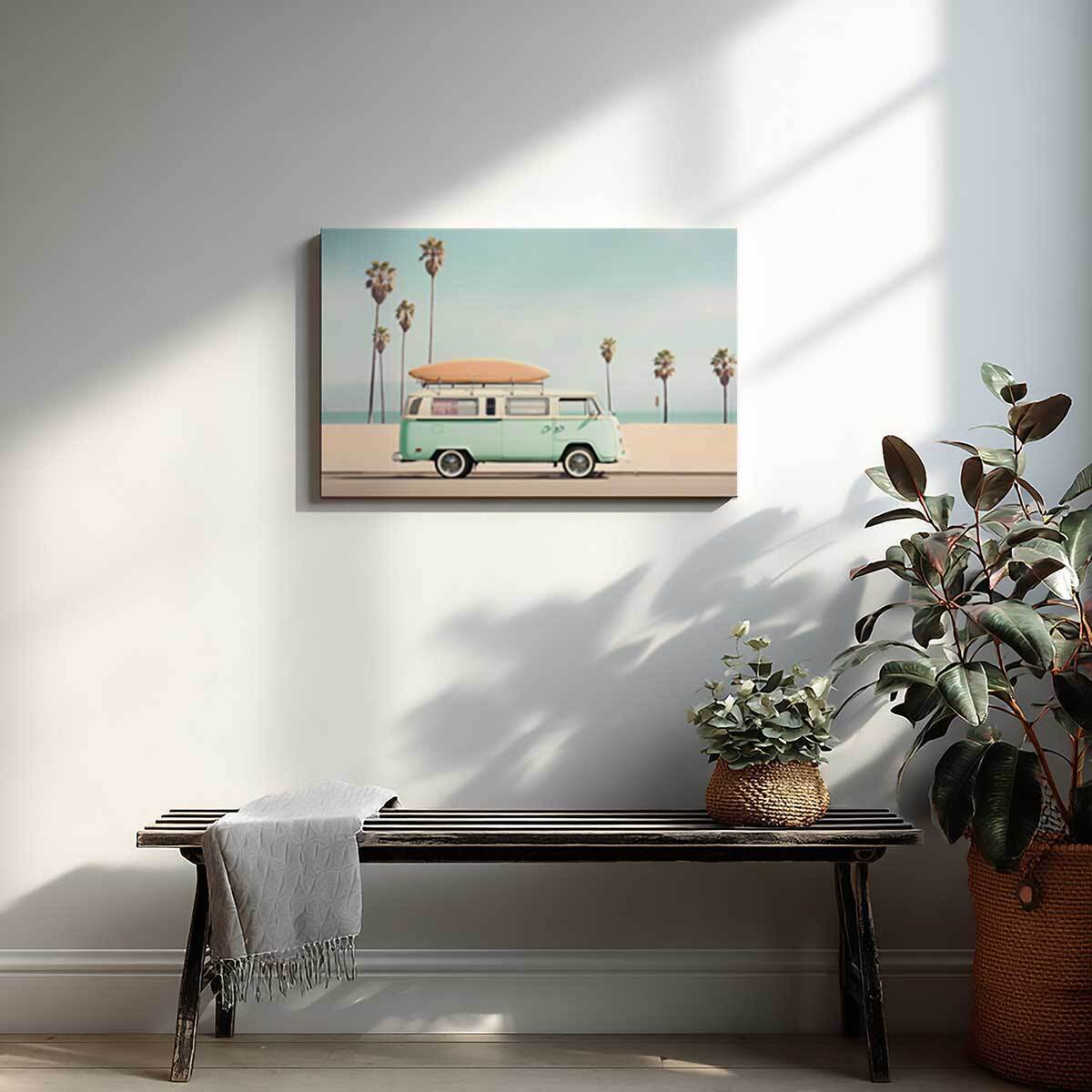 Tableau bord de mer Surf Car Beach Toile imprimée