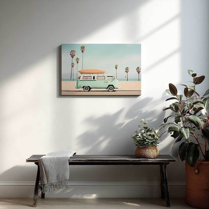 Tableau bord de mer Surf Car Beach Toile imprimée