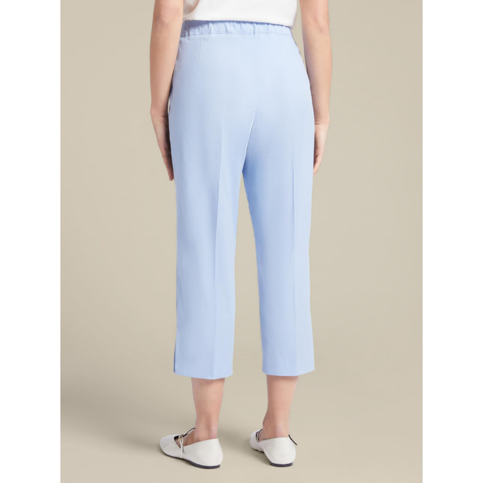 Elena Mirò - Pantaloni Capri in cotone stretch - Azzurro