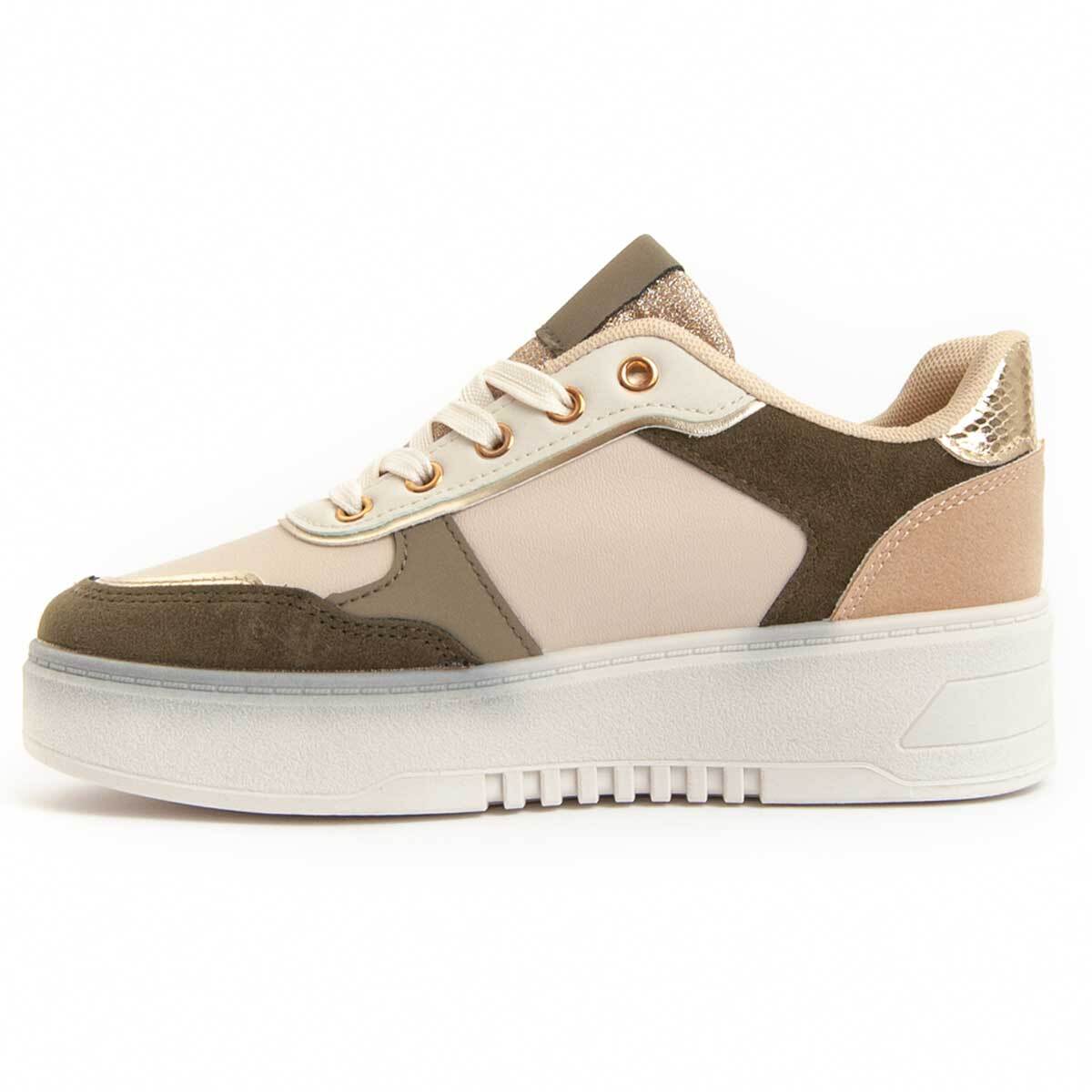 Sneaker De Plataforma - Beige - Altura: 4 Cm