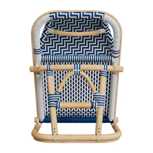 Chaise de plage bleu marine pliable en tissage synthétique - Favignana