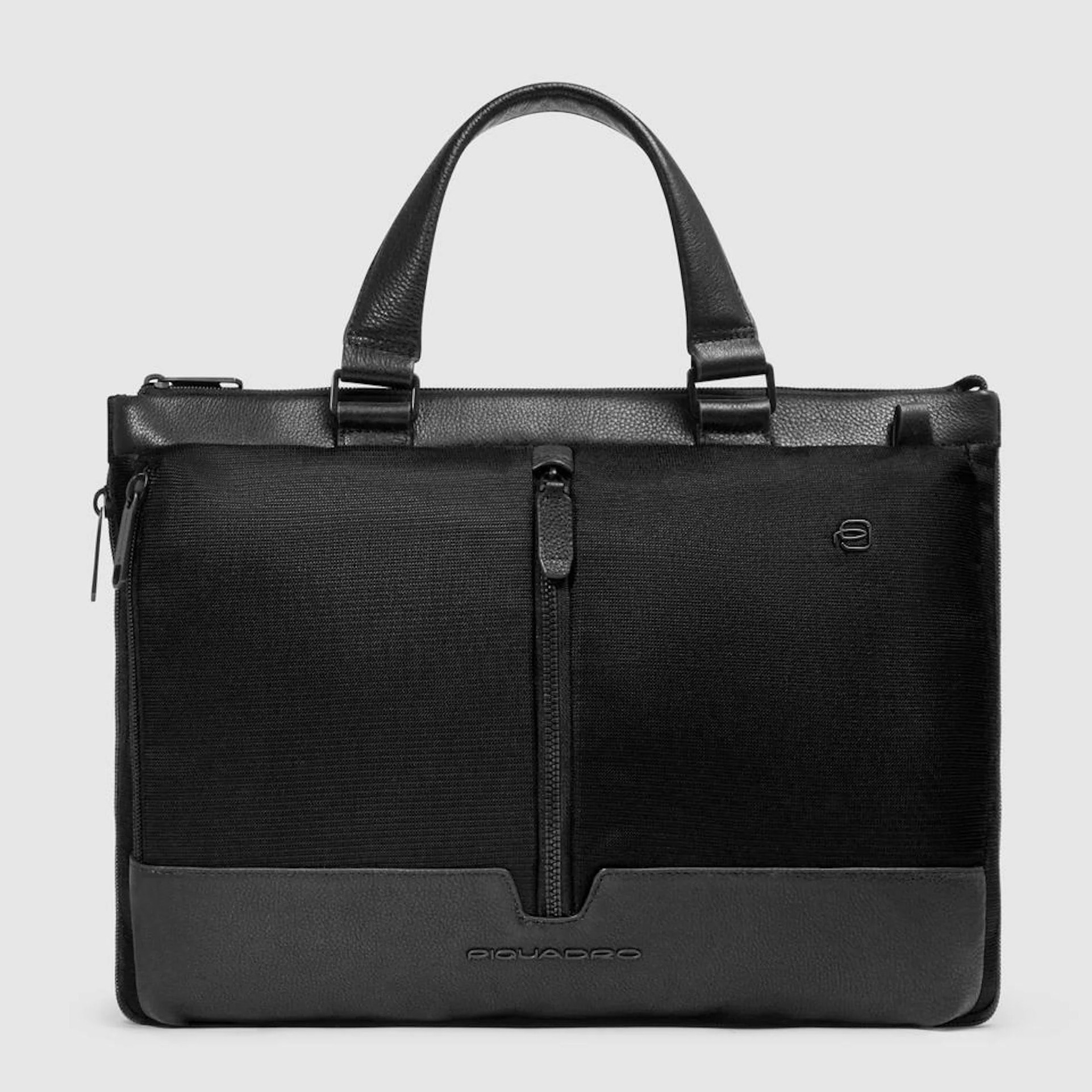 Piquadro Cartella da lavoro porta PC e porta iPad® in tessuto riciclato con protezione anti-frode RFID