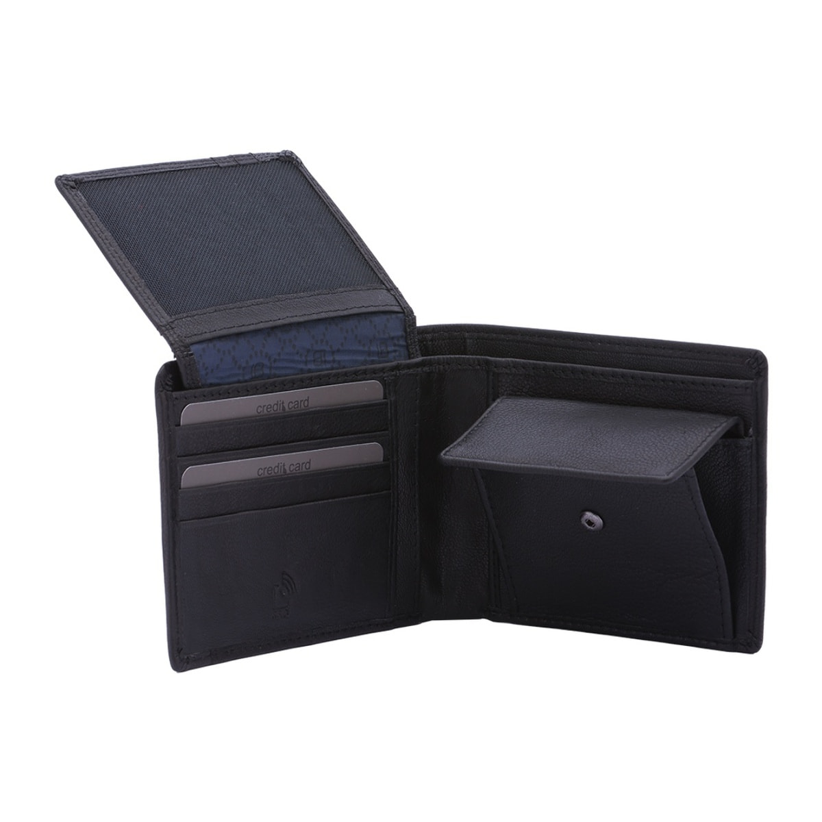 Portafoglio uomo in vera pelle - Modello False - Casual - 12.0 x 10.0 x 3.0 cm
