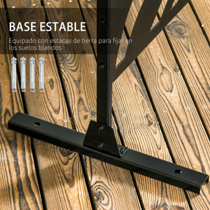 Biombo de 3 Paneles, 122x198 cm, Biombo Separador de Ambientes con Soporte y Tornillos de Expansión, Diseño de Hojas, para Exterior, Jardín, Patio, Terraza, Negro