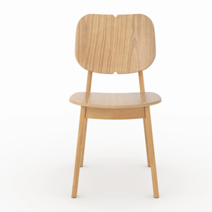 Lot de 2 chaises en bois clair - Clyde