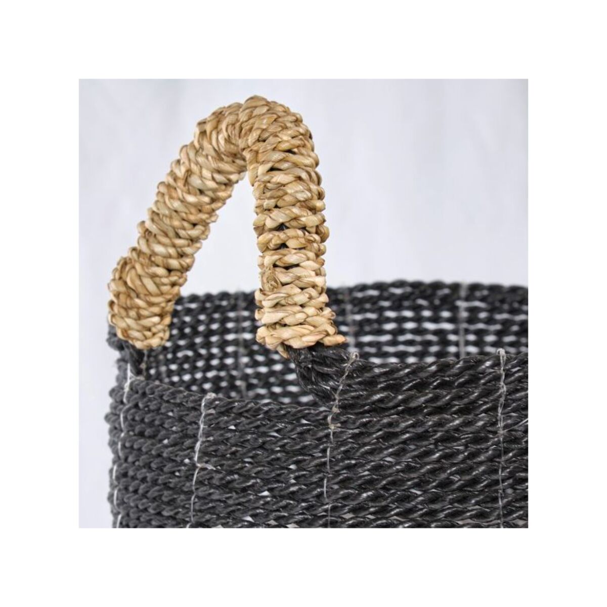 Panier rond en jonc de mer et raphia - HOOK