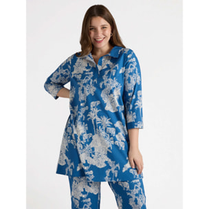 Fiorella Rubino - Vestido con estampado jungla - Azul