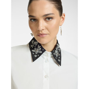 Elena Mirò - Camisa con cuello bordado - Blanco