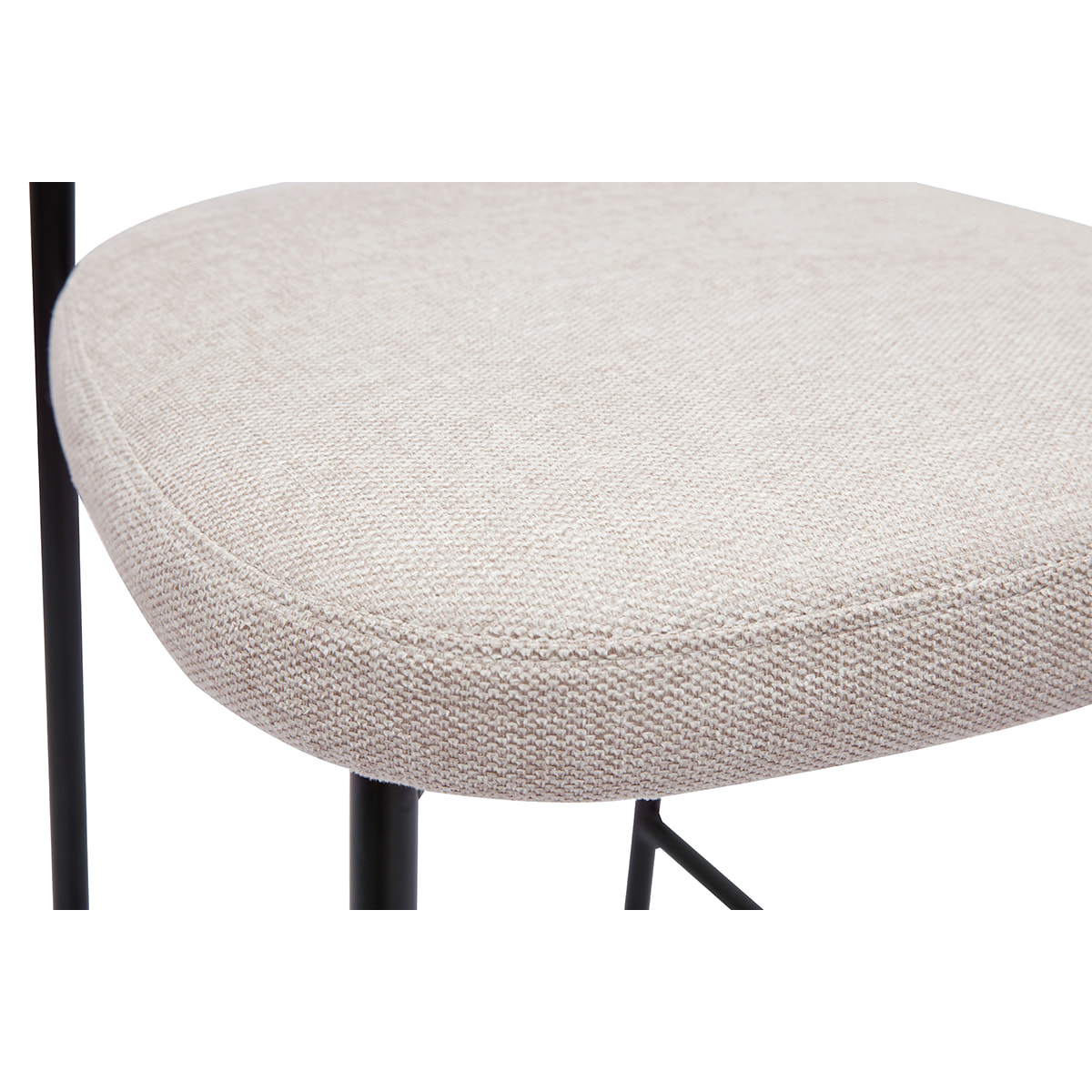 Tabourets de bar fixes en tissu effet velours texturé beige H65 cm (lot de 2) BREKA