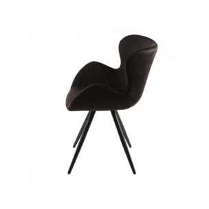 Chaise en velours avec piètement en métal noir - 7 coloris - LILOU