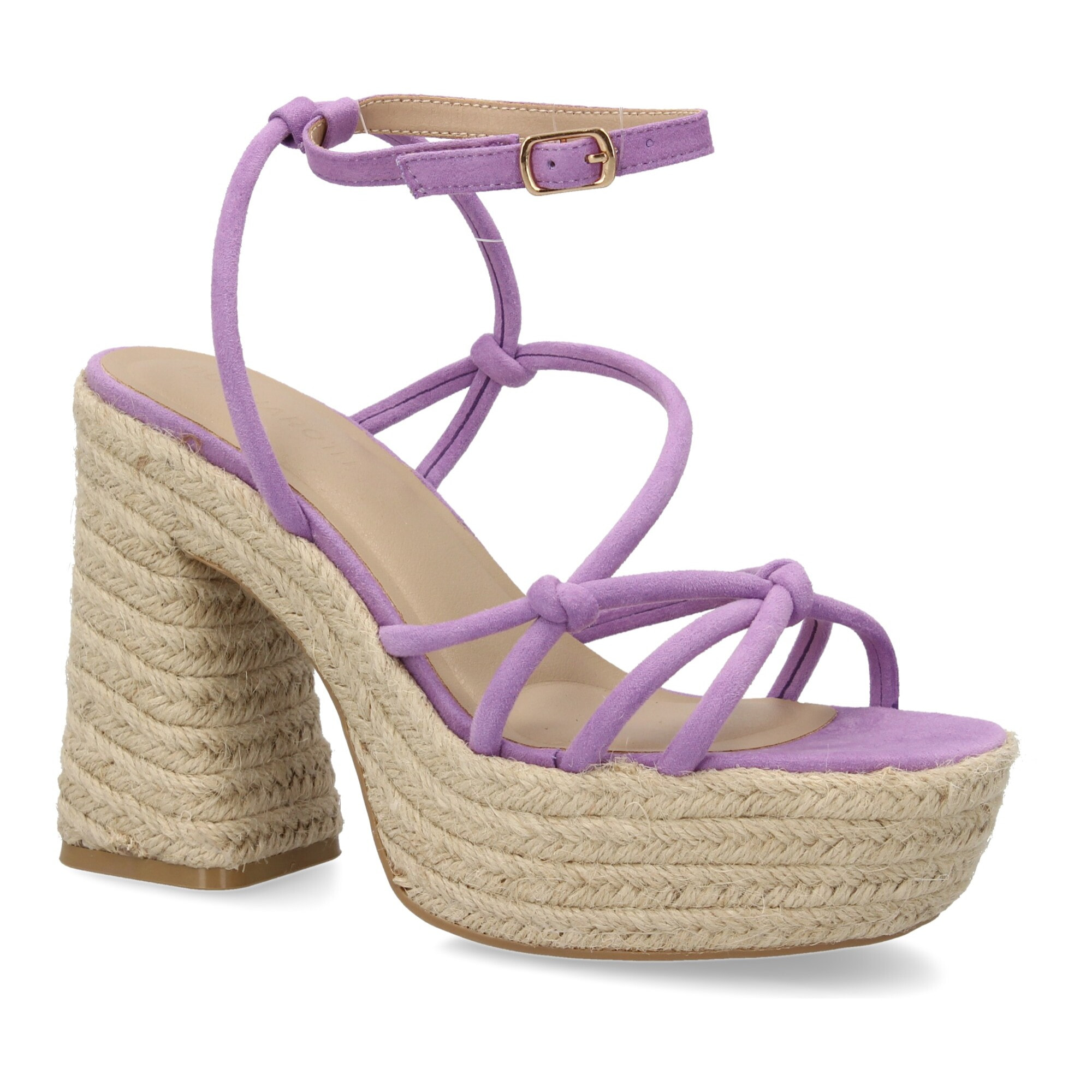 Sandalia de tacón de yute para mujer, comodas y elegantes, diseño moderno con tiras cruzadas