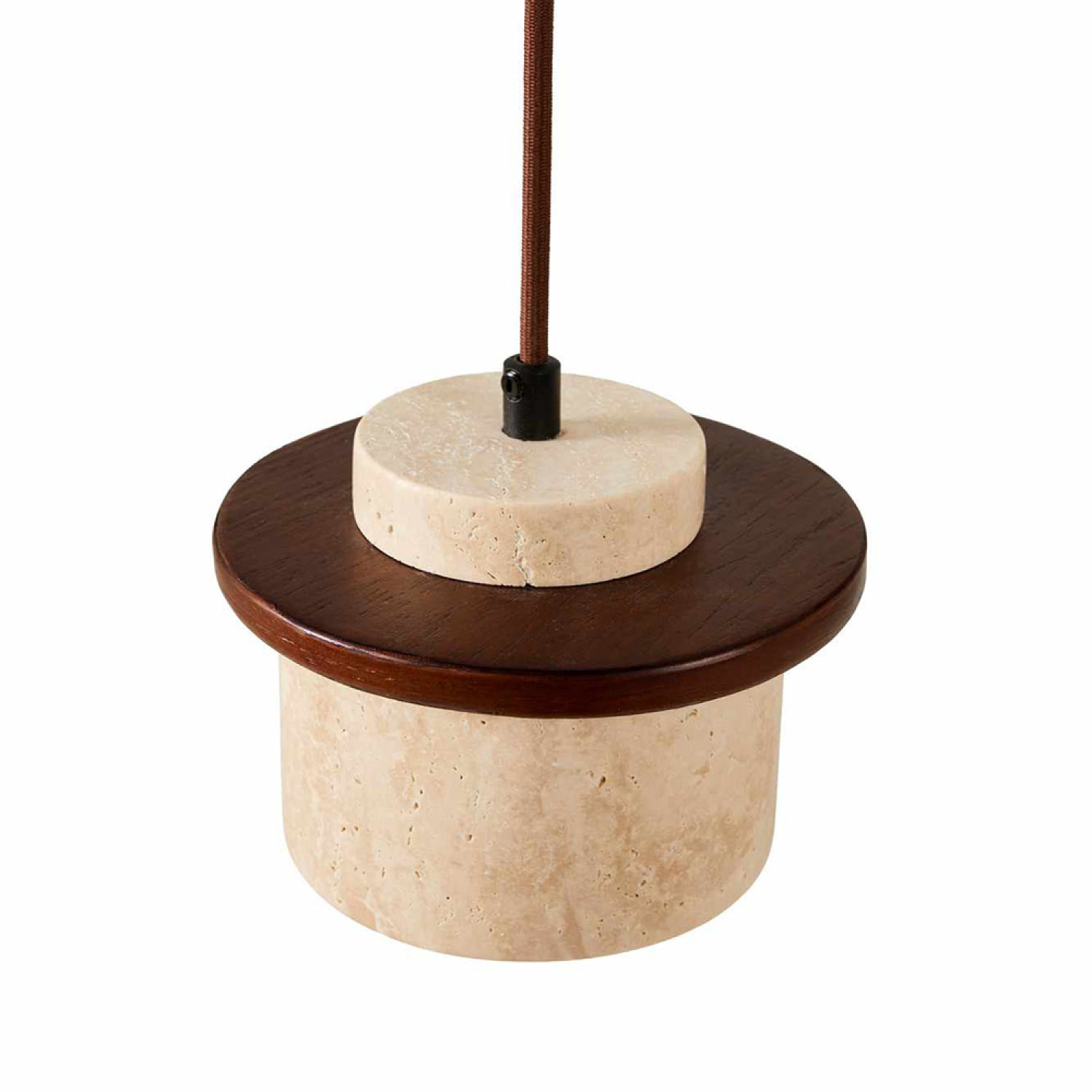 Suspension design en travertin et bois effet noyer TIVOLI