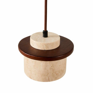 Suspension design en travertin et bois effet noyer TIVOLI