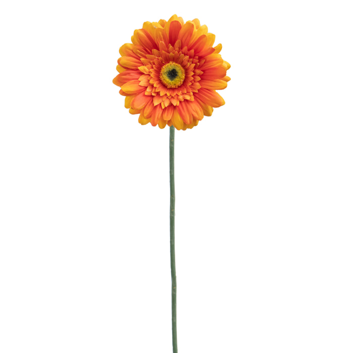 Fiori Di Gerbera. Altezza 63 Cm - Pezzi 12 - 10,5X63X10,5cm - Colore: Arancio - Bianchi Dino - Fiori Artificiali