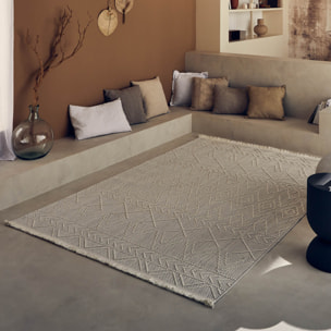 Bali - tapis moderne aztèque, crème