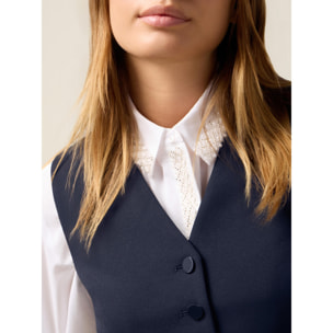 Oltre - Gilet in tessuto crêpe - Blu