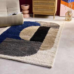 Tapis intérieur shaggy. motifs géométriques. multicolore. 160 x 230cm