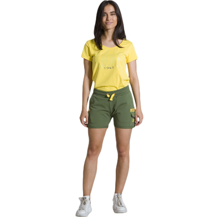 Shorts militares de forro polar para mujer