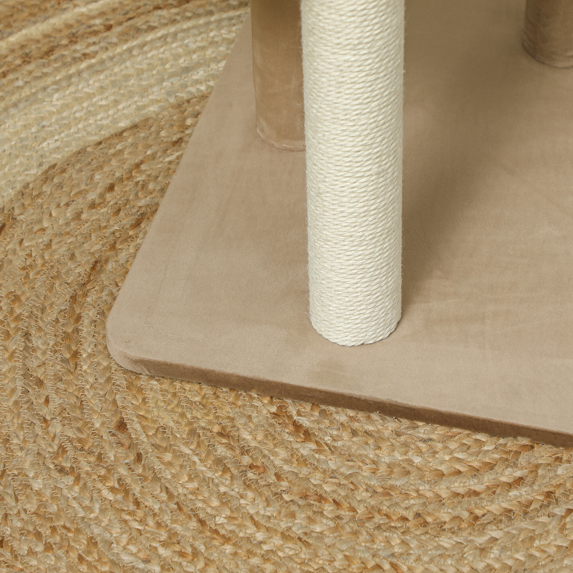 Árbol Rascador para Gatos, Árbol para Gatos 86 cm, Torre Escalador con Cama, Plataforma de Salto, Postes de Yute y Bolas de Juguete, Marrón y Beige